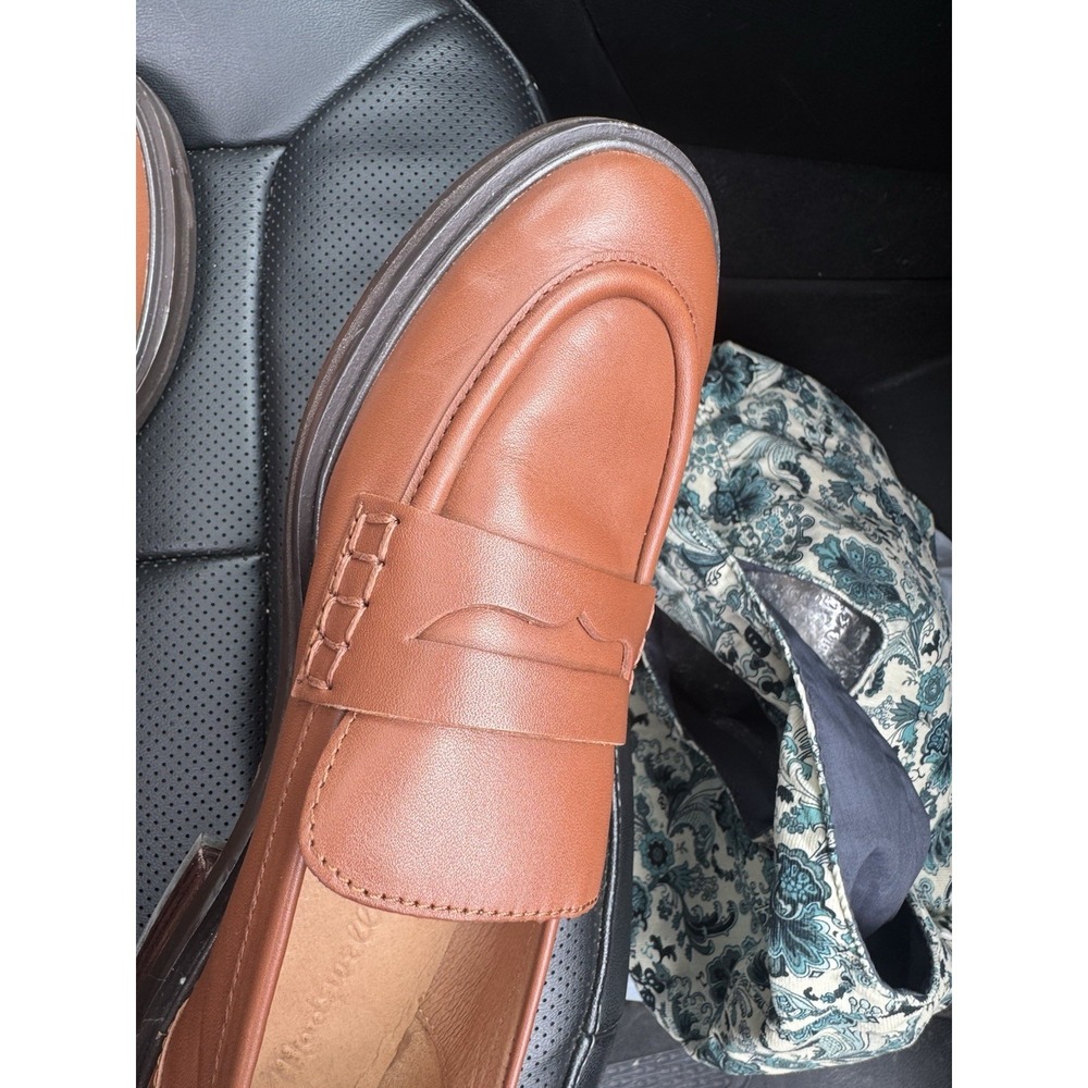 Madewell Vernon Penny Loafers Dried Maple Leather Women's Size 9 Preppy - Picture 8 of 8